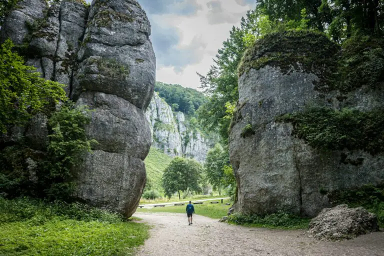 The limestone pillars of the Kraków Gate in Ojców National Park