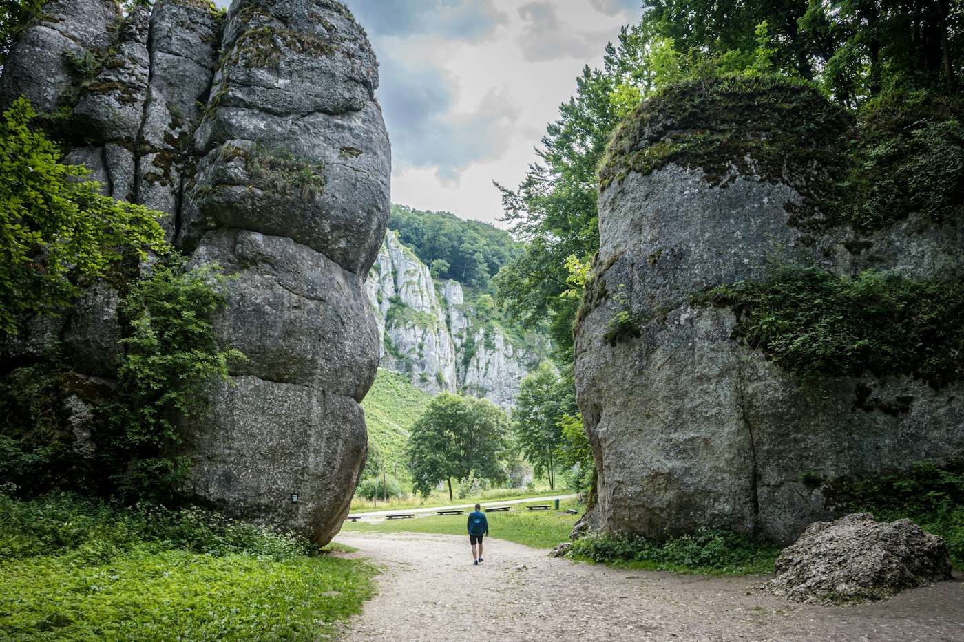 The limestone pillars of the Kraków Gate in Ojców National Park