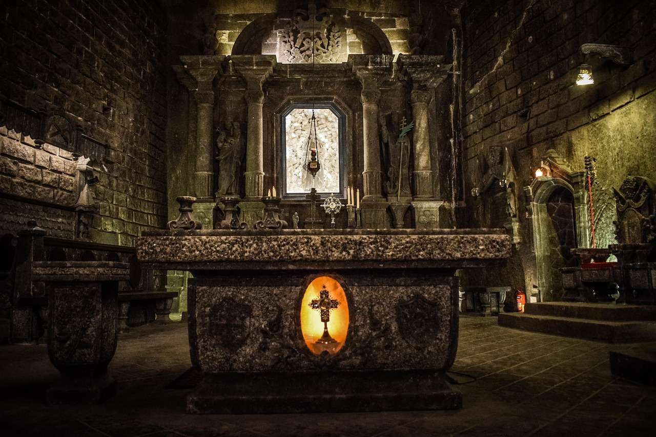 The underground chapel at the Wieliczka Salt Mine